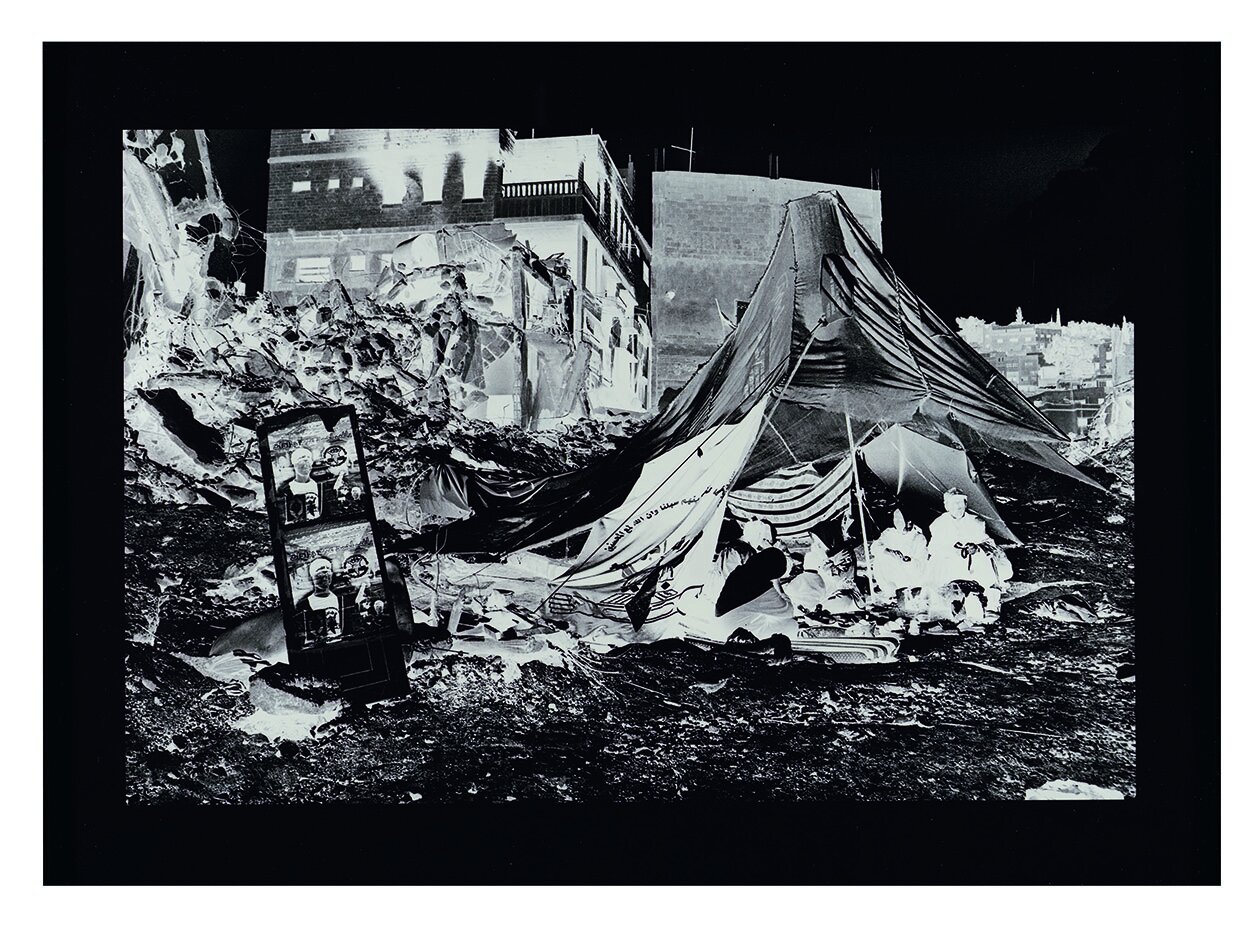 Rula Halawani, From the series Negative Incursion , 2002. Photographic print on metallic digital paper. H: 86 cm W: 119 cm. Courtesy of the artist Rula Halawani and the Ayyam Gallery.
