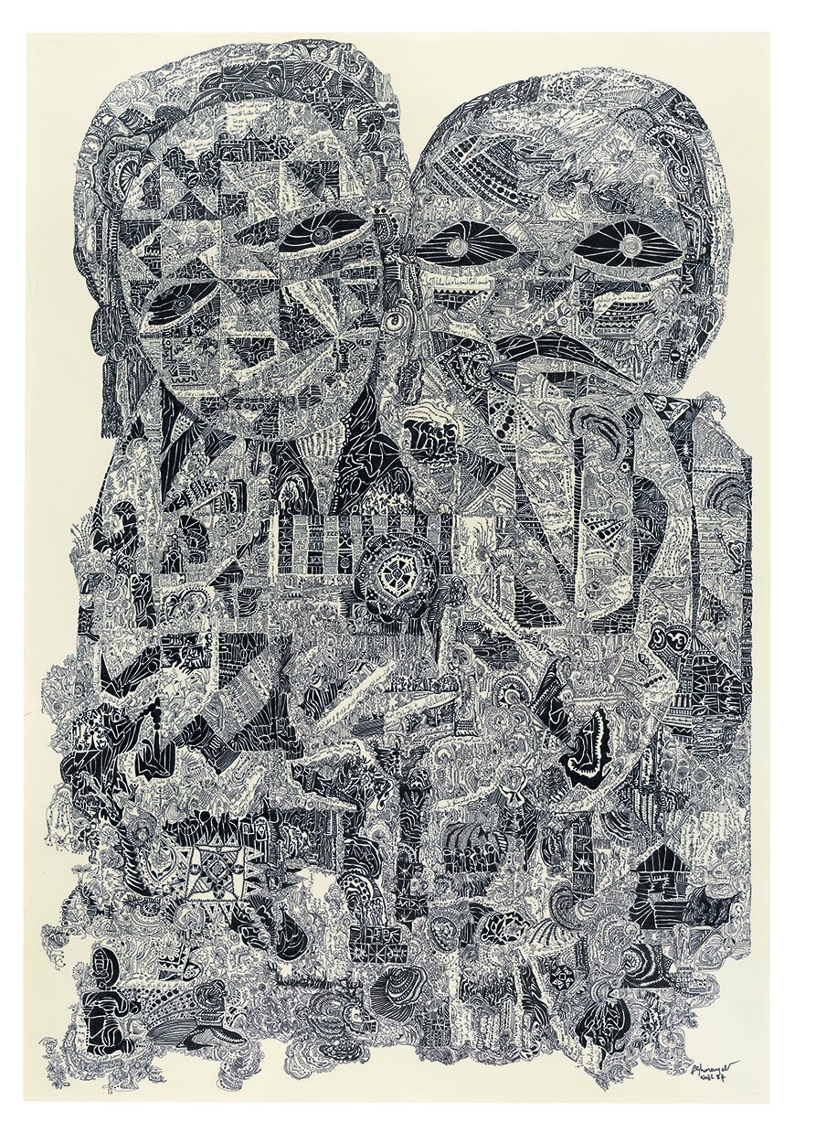 Laure Ghorayeb, Already Ten Years , 1984. Ink on paper. H: 95 cm W: 73 cm. Reproduced by permission of the artist.