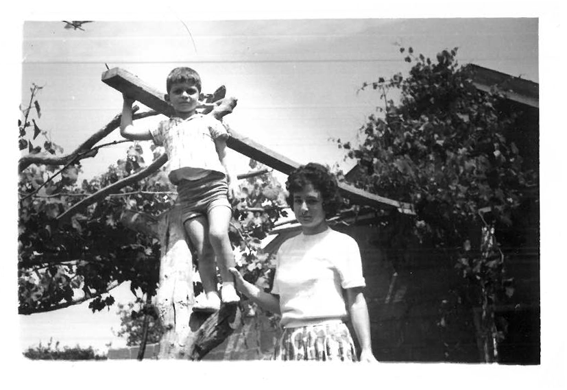 Khaled's aunt Nawal and brother Sameh, Gaza bayyara, 1962-63.
