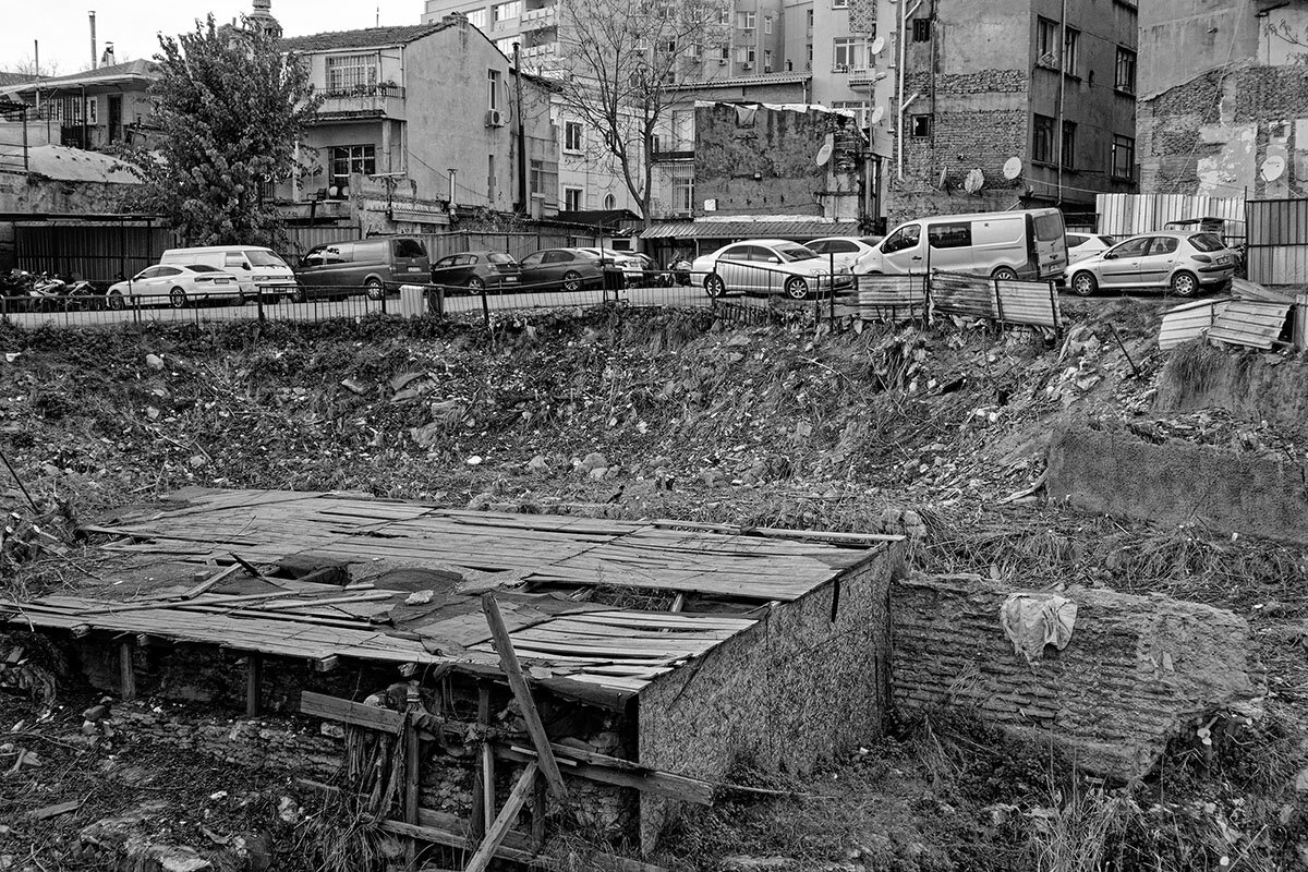 Byzantine remnants of Constantinople hiding under the carparks of modern Istanbul.