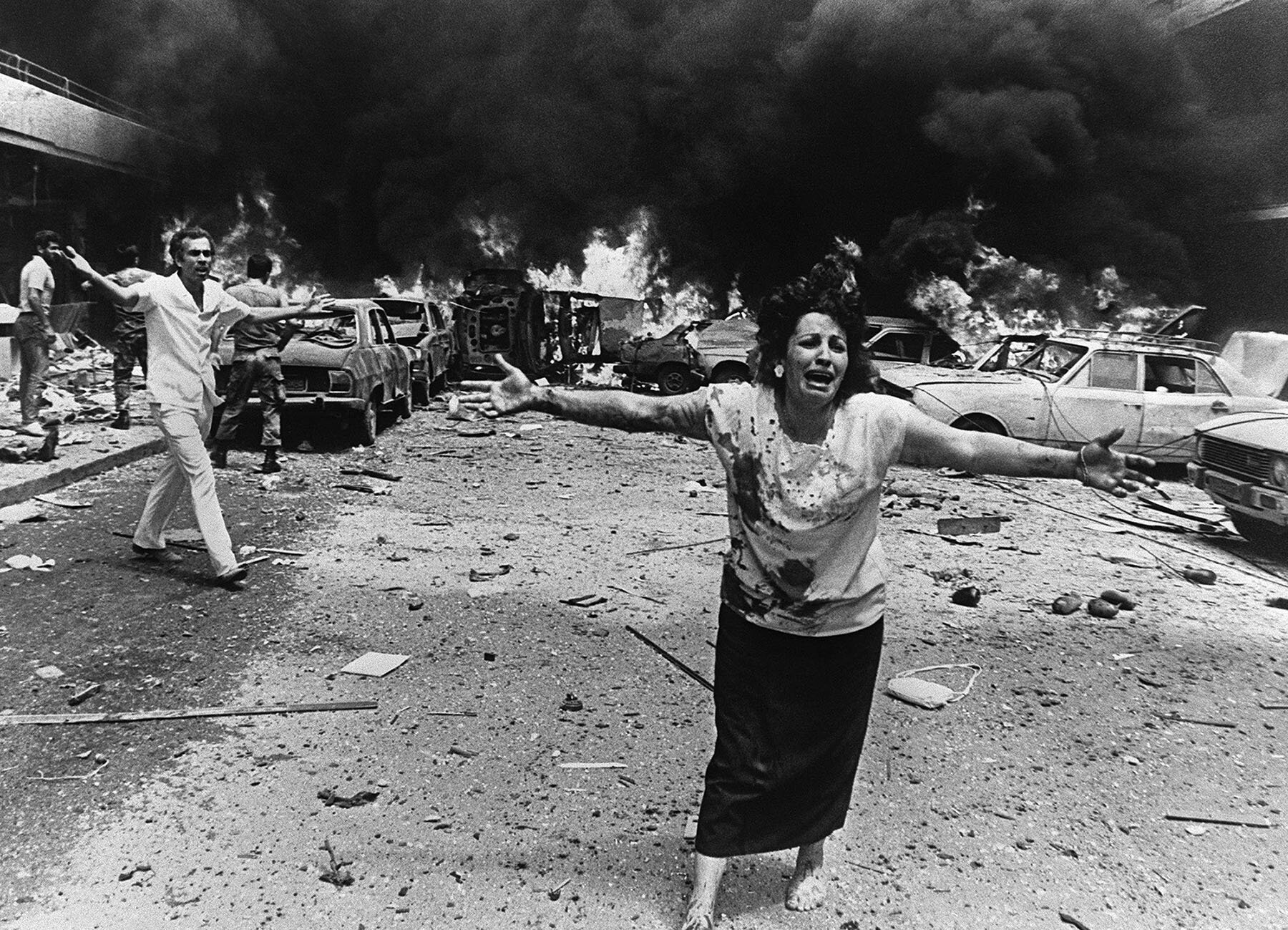 Iconic image of war-torn Beirut, circa 1976.