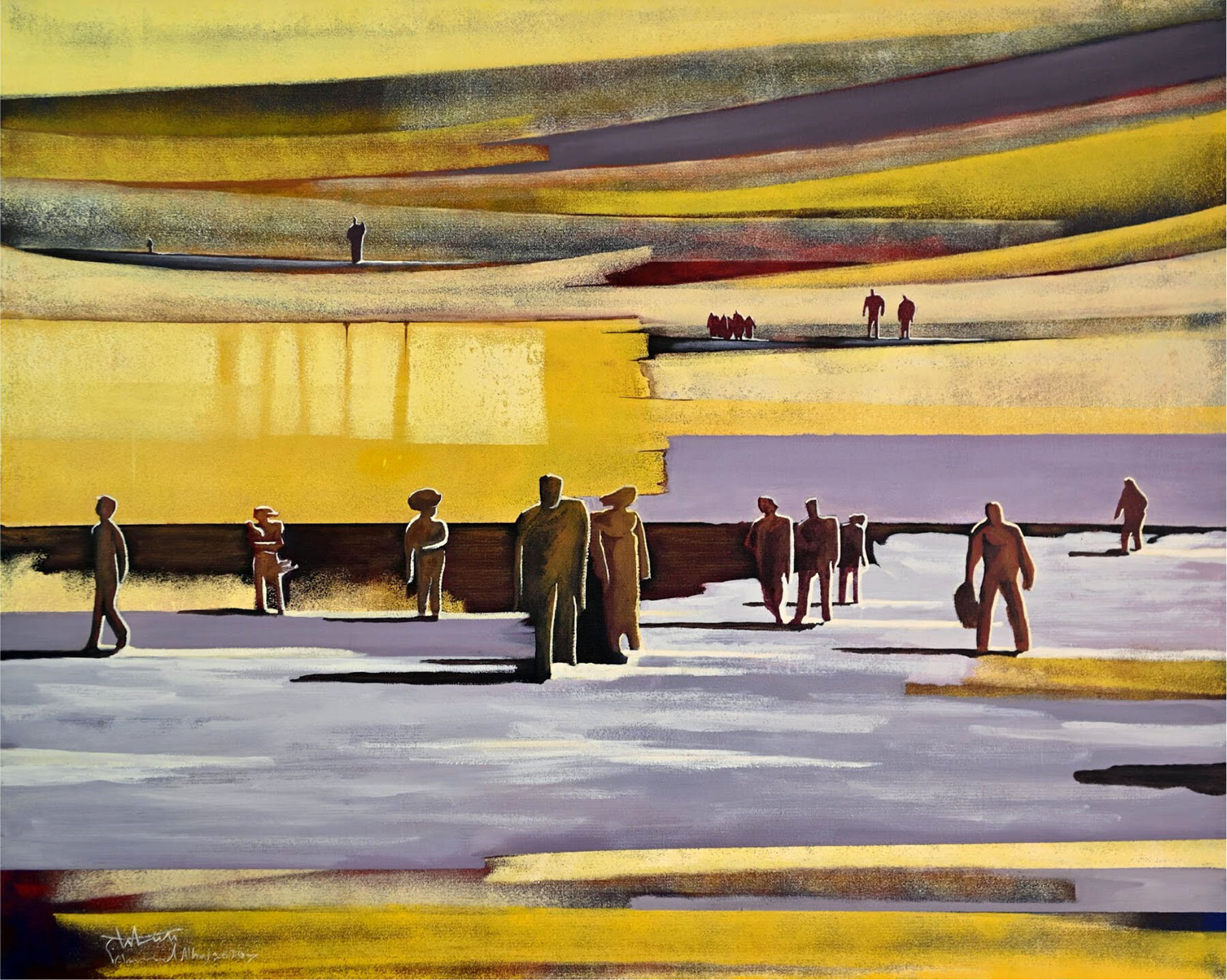 Untitled, 2020, acrylic on canvas 100 x 80 cm, Mohammed AlHaj.