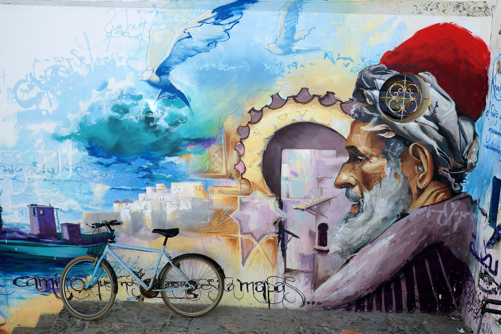 North African mural in Asilah of Ibn Khaldun (Photo: mhobl/Flickr).