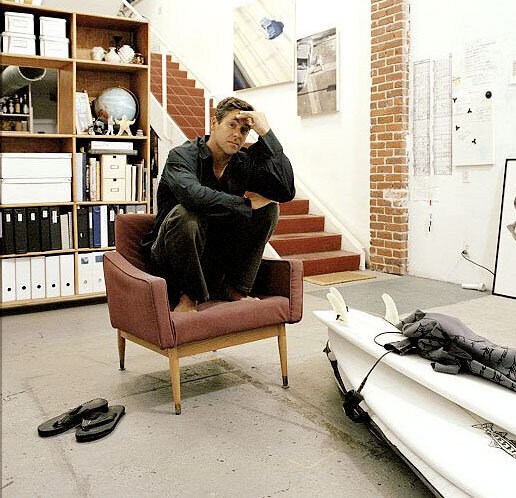 Artist (and surfer) Sandow Birk at home in southern California.