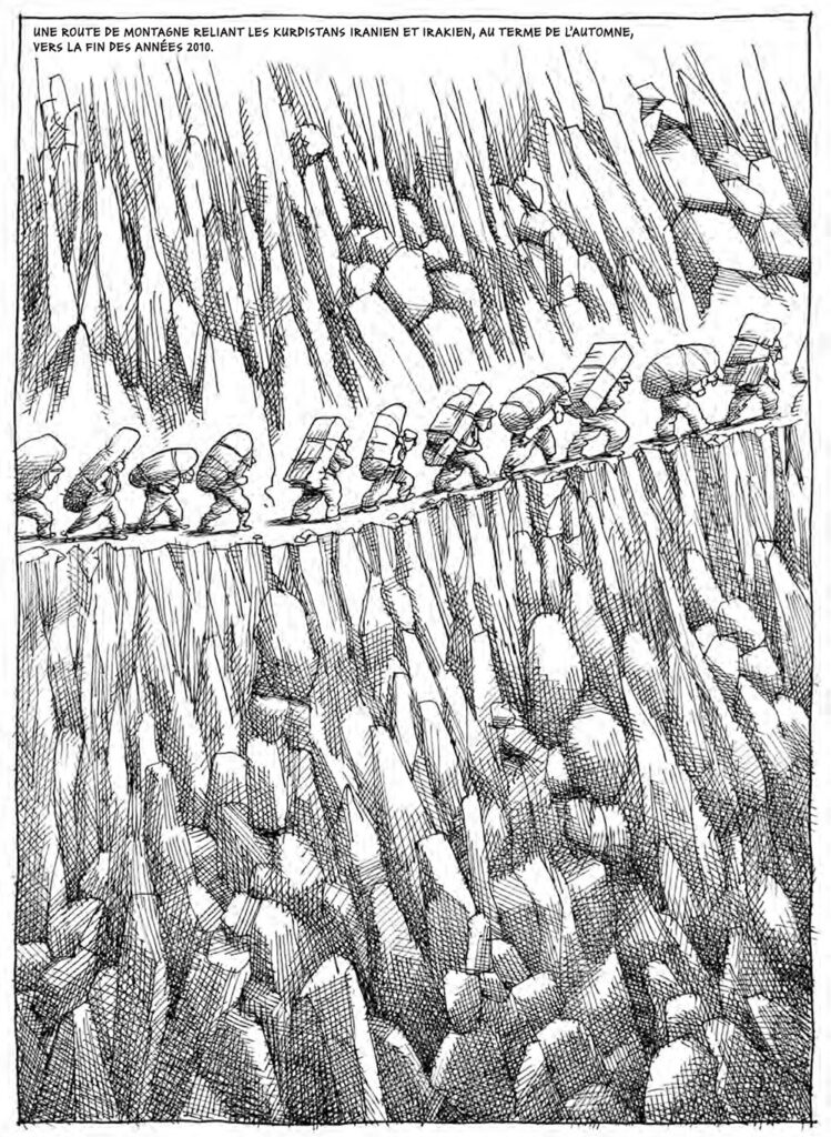 Mountain route linking Iranian and Iraqi Kurdistan during the fall toward the late 2010s - mana neyestani
