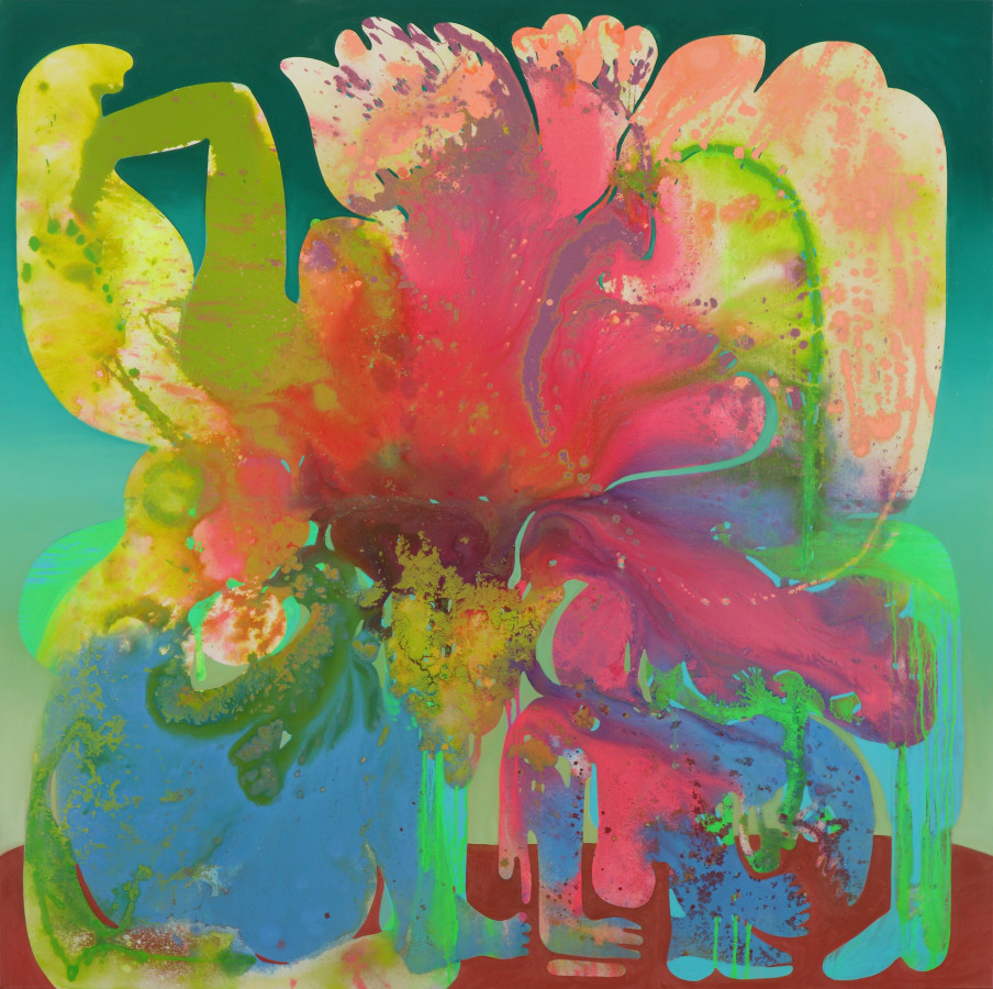 Vian Sora Subduction, 2022 Oil and mixed media on canvas 72 x 72 in