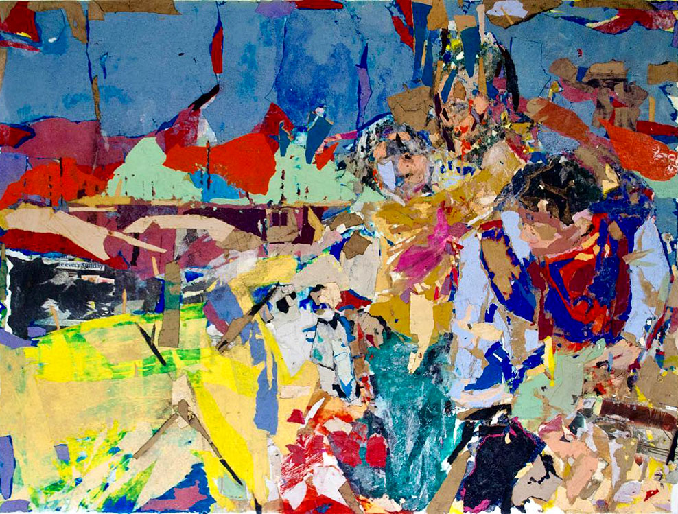 Tammam Azzam, from the Places series, paper collage on canvas, 120x160 cm, 2017 (courtesy of the artist).