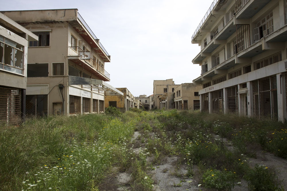 Overgrown vegetation on Irakleus Street Varosha Cyprus courtesy Paul Dobraszcyk
