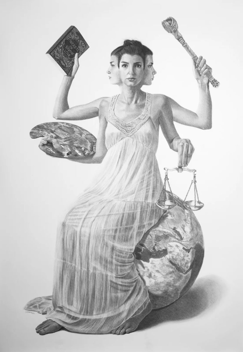 Samah Shihadi At the Crossroads charcoal on paper 100×70cm 2022 courtesy Tabari Art Space