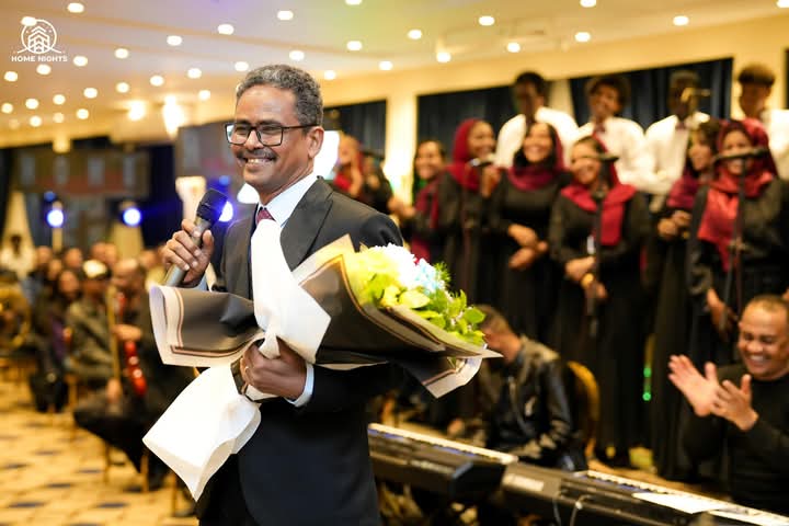 Elsafi Mahdy after the performance with his choir Sudanese Voices. Photos provided by the artist.