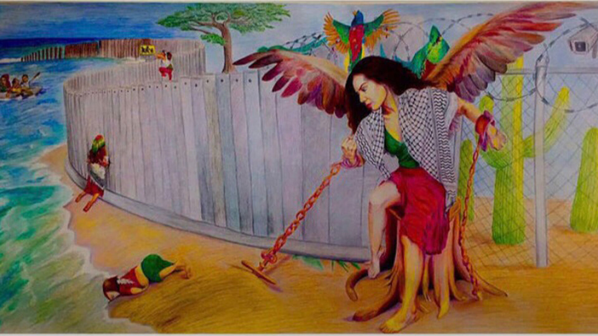 Lucia González Ippolito's colored pencil drawing