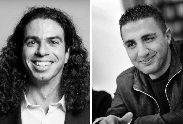 Translator Kareem James Abu-Zeid and poet Najwan Darwish.