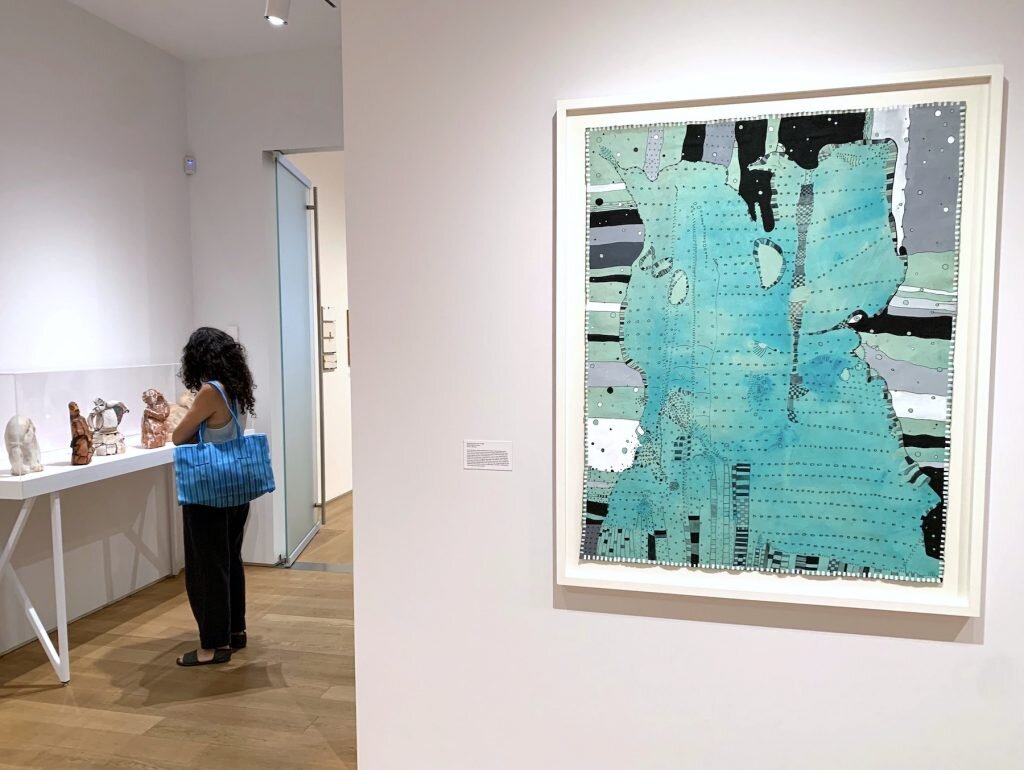 Installation view of “Huguette Caland: Tête-à-Tête” at the Drawing Center (photo: Ben Davis).