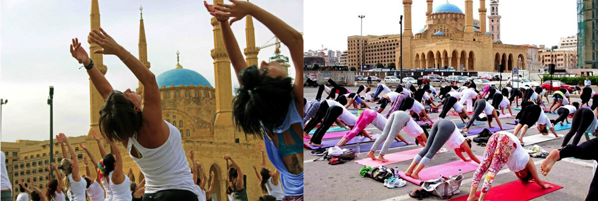 108 Sun Salutations, Martyrs' Square, Beirut, 2015 (Photo: Jenine Abboushi)
