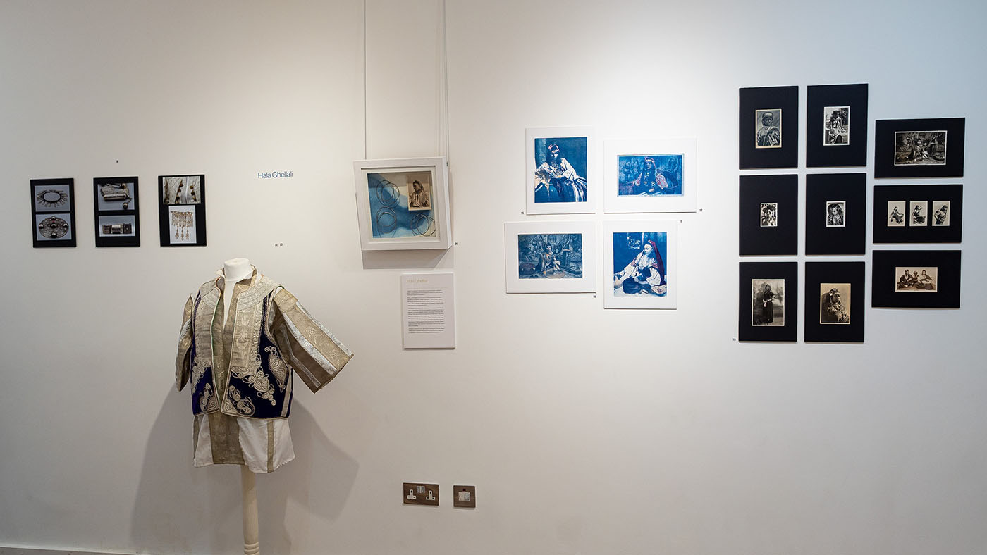 Hala Ghellali display cyanotypes and heritage item