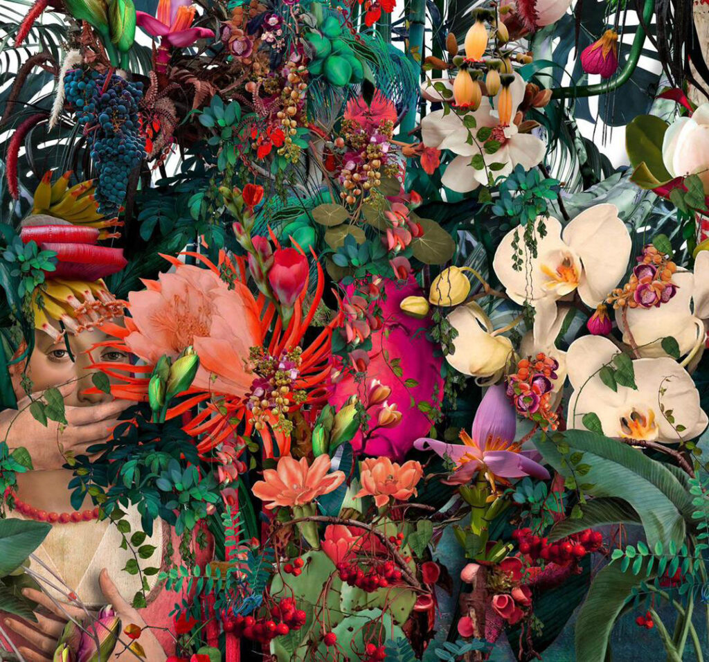 Naeemeh Kazemi, Untitiled (La La Land Series) 2023. Oil on Canvas, 150 x 160 cm, courtesy of the Leila Heller Gallery
