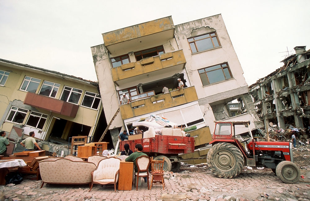YALOVA, TURKEY-AUGUST 17 - The 1999 Izmit earthquake was a 7.6 magnitude earthquake that struck northwestern Turkey on August 17, 1999. The event lasted for 37 seconds, killing around 17,000 people.