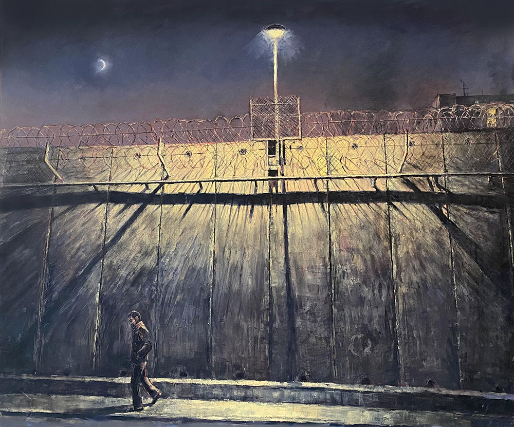 Tom Young, "Criminal," oil on canvas, 100cm x 120cm, 2008-24 (all art courtesy of Tom Young)