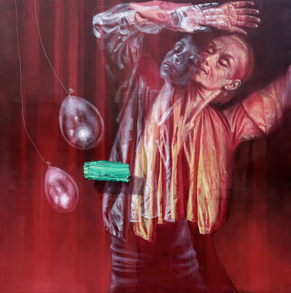 Sara Shamma, Untitled, oil on canvas, 200x200cm, 2022.