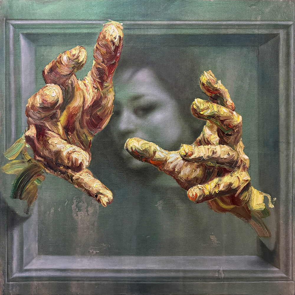 Sara Shamma, Untitled, oil on canvas, 100x100cm, 2024.