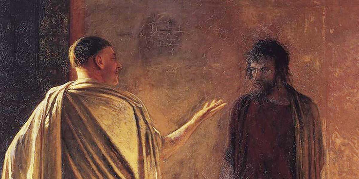 Pontius Pilate asks Yehoshua 