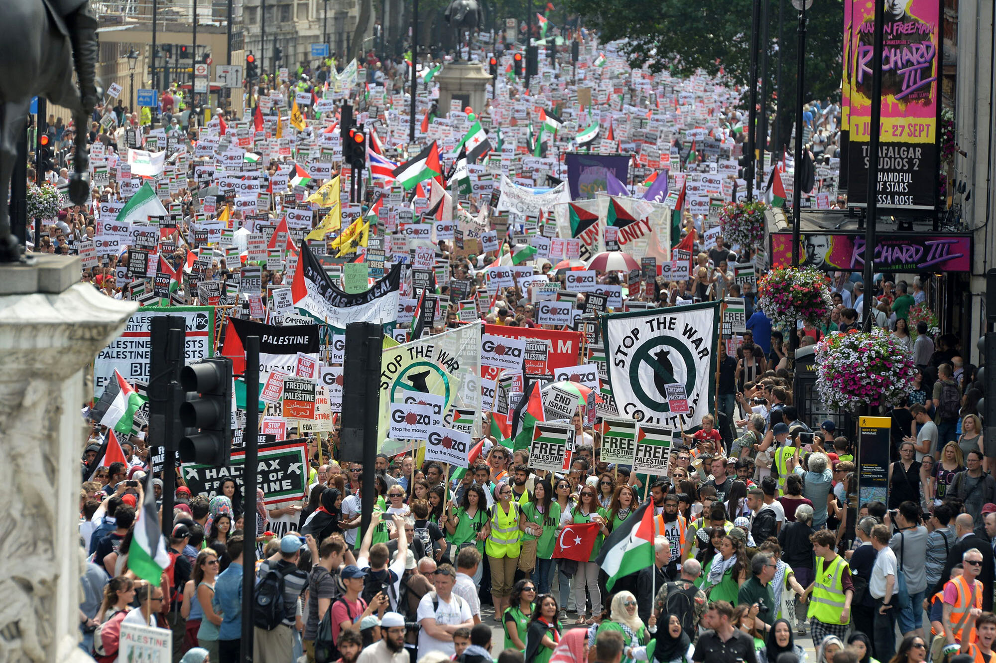 Más de 150.000 londinenses se manifestaron para detener la guerra contra Gaza en 2014 (Foto de archivo AP).