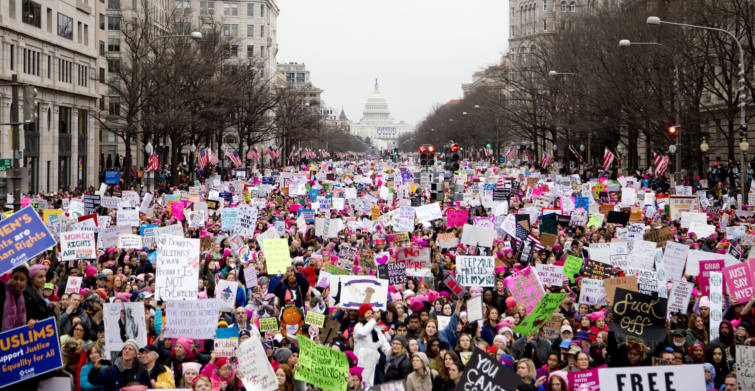 The Women's March was a worldwide protest on January 21, 2017, the day after the inauguration of President Donald Trump