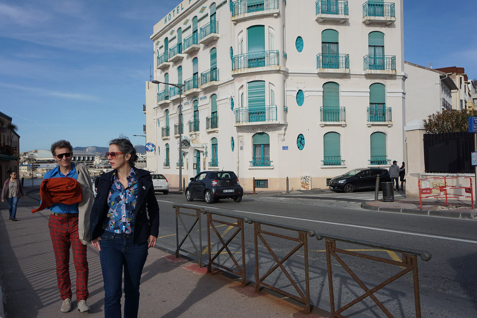Vincent Commaret and Catherine Estrade in front of Marseille's Hotel Peron (all photos courtesy of Farah Alimi, unless otherwise noted). Click each image to listen to a Catherine Vincent song.