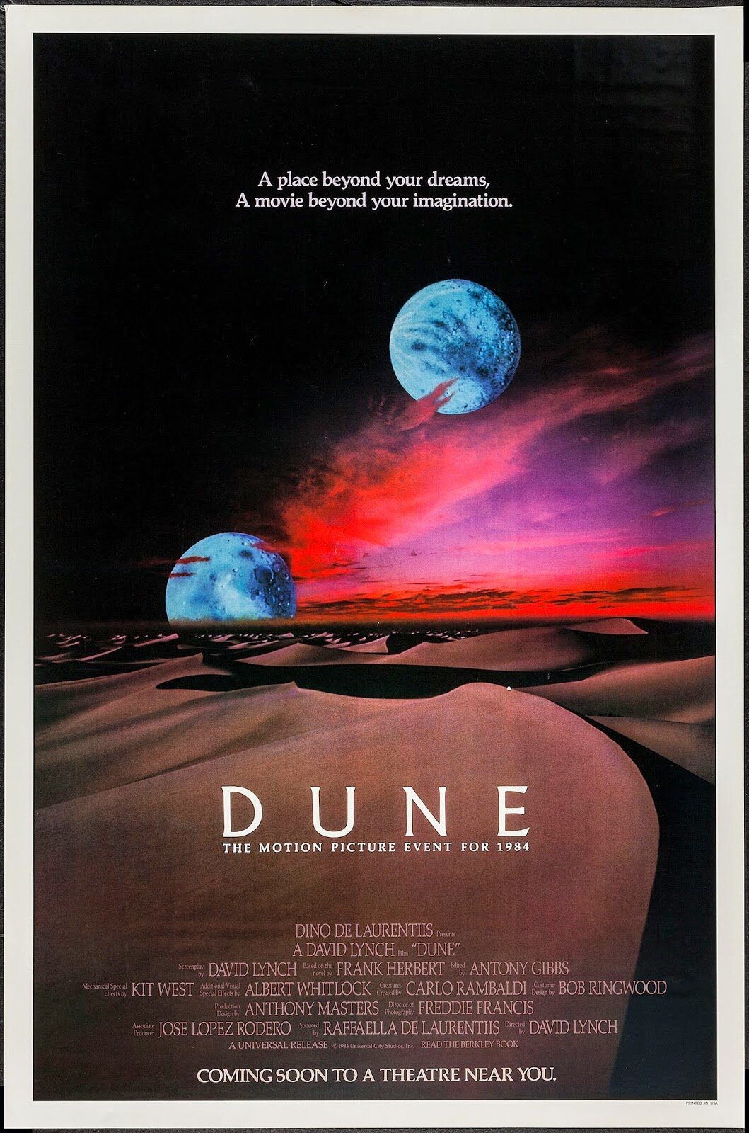 The original poster for David Lynch's 1984 Dune .