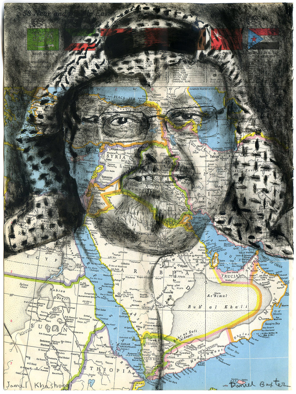 Jamal Khashoggi by  Daniel Baxter , 2018 (courtesy of the artist).