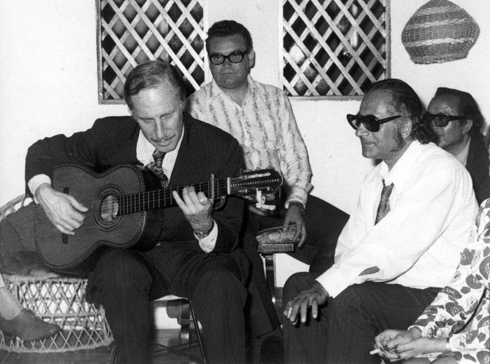 Chilean-Palestinian poet Mahfud Massis (right) with Orlando Letelier