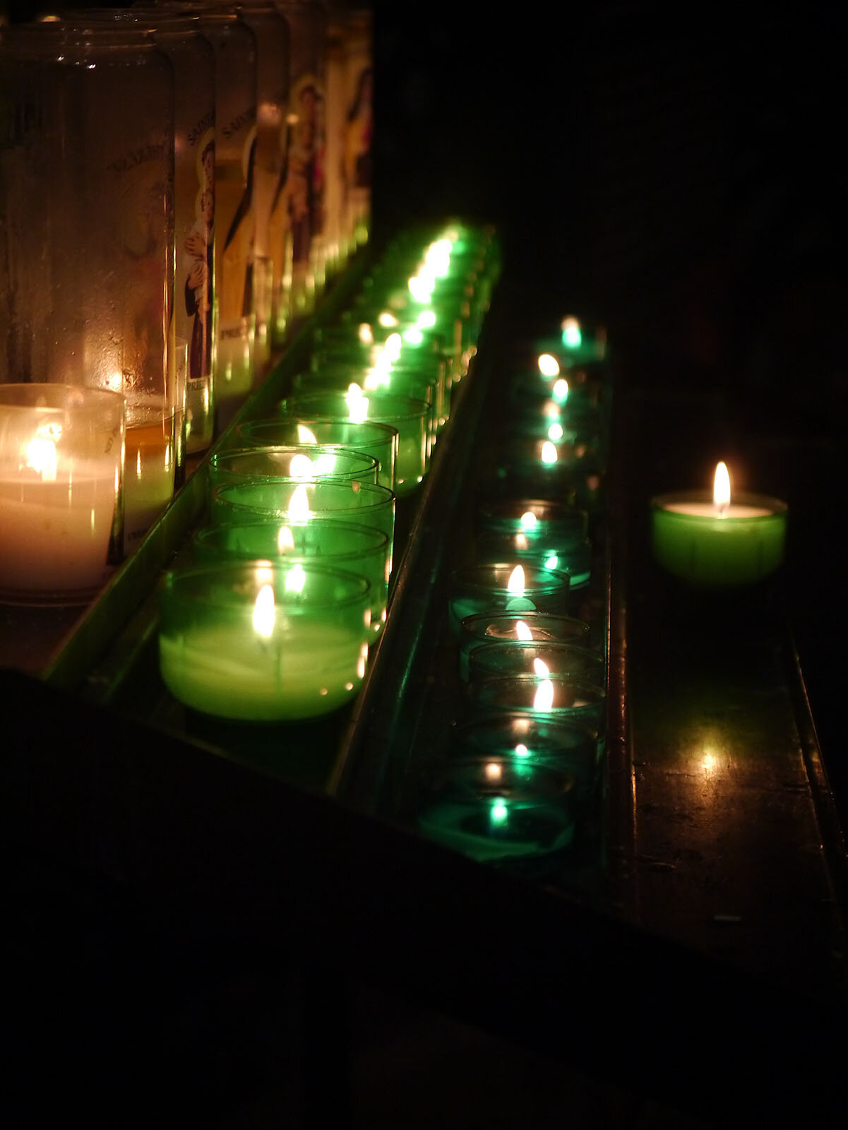 Green candles...