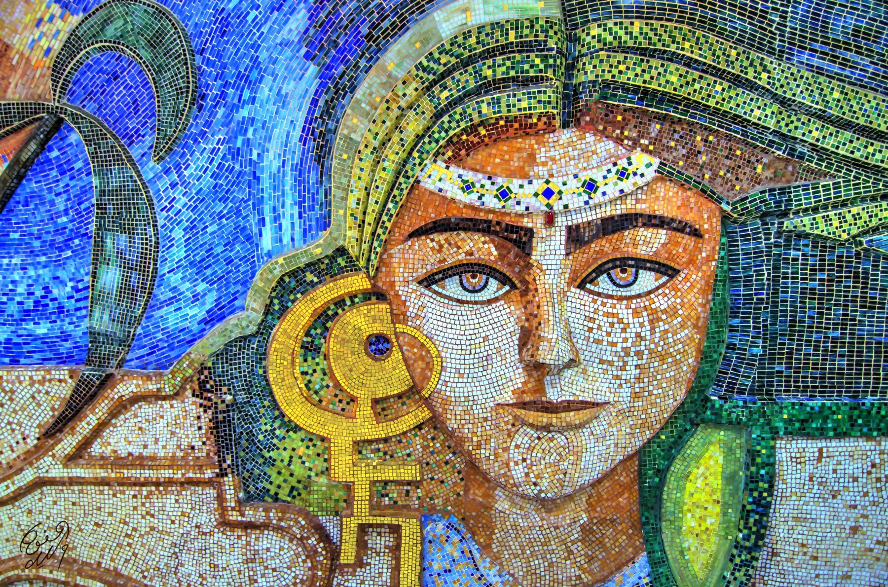 لوحة جدارية من الفسيفساء تصوير وليد محفوظ (فليكر/وليد محفوظ)