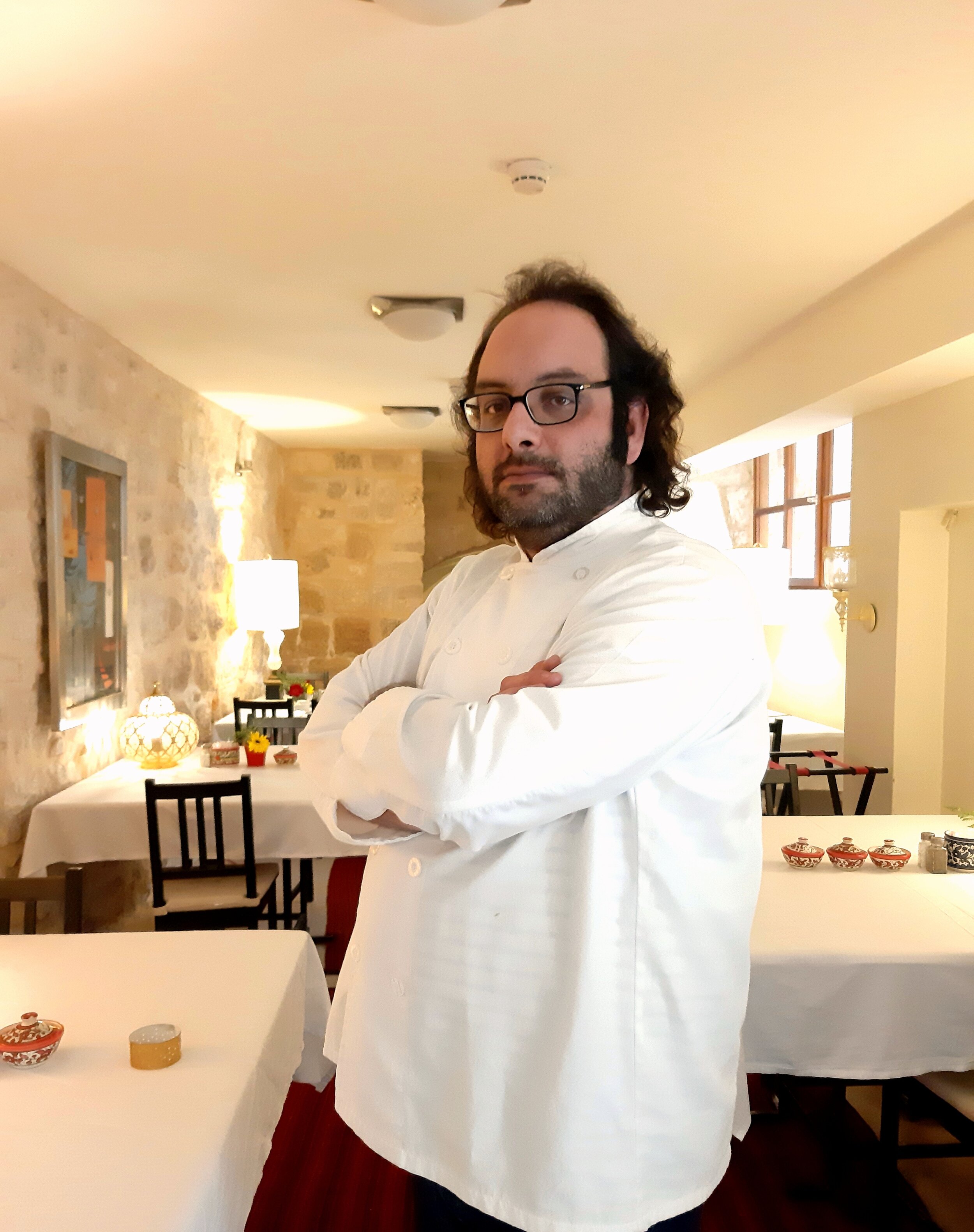 Chef Fadi Kattan at his restaurant in Bethlehem.