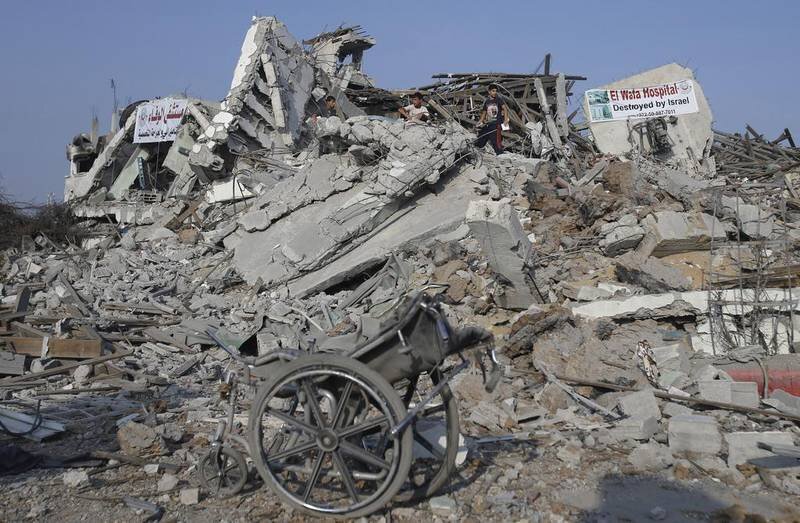 L'hôpital de réadaptation médicale El Wafa en ruines après les événements de 2014. 