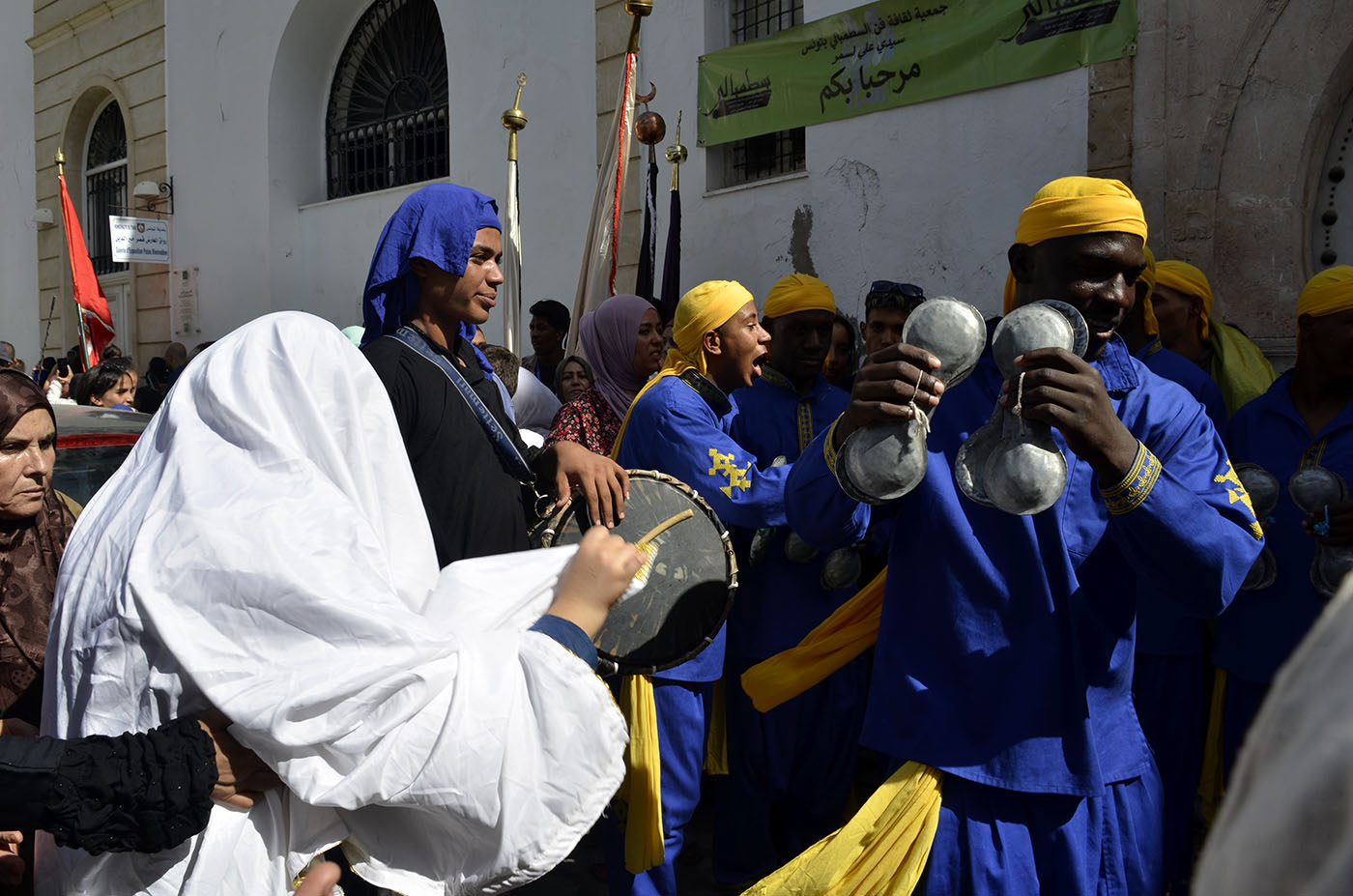 Stambeli musicians in Tunis on Mawlid An-Nabaoui (photo Shreya Parikh).