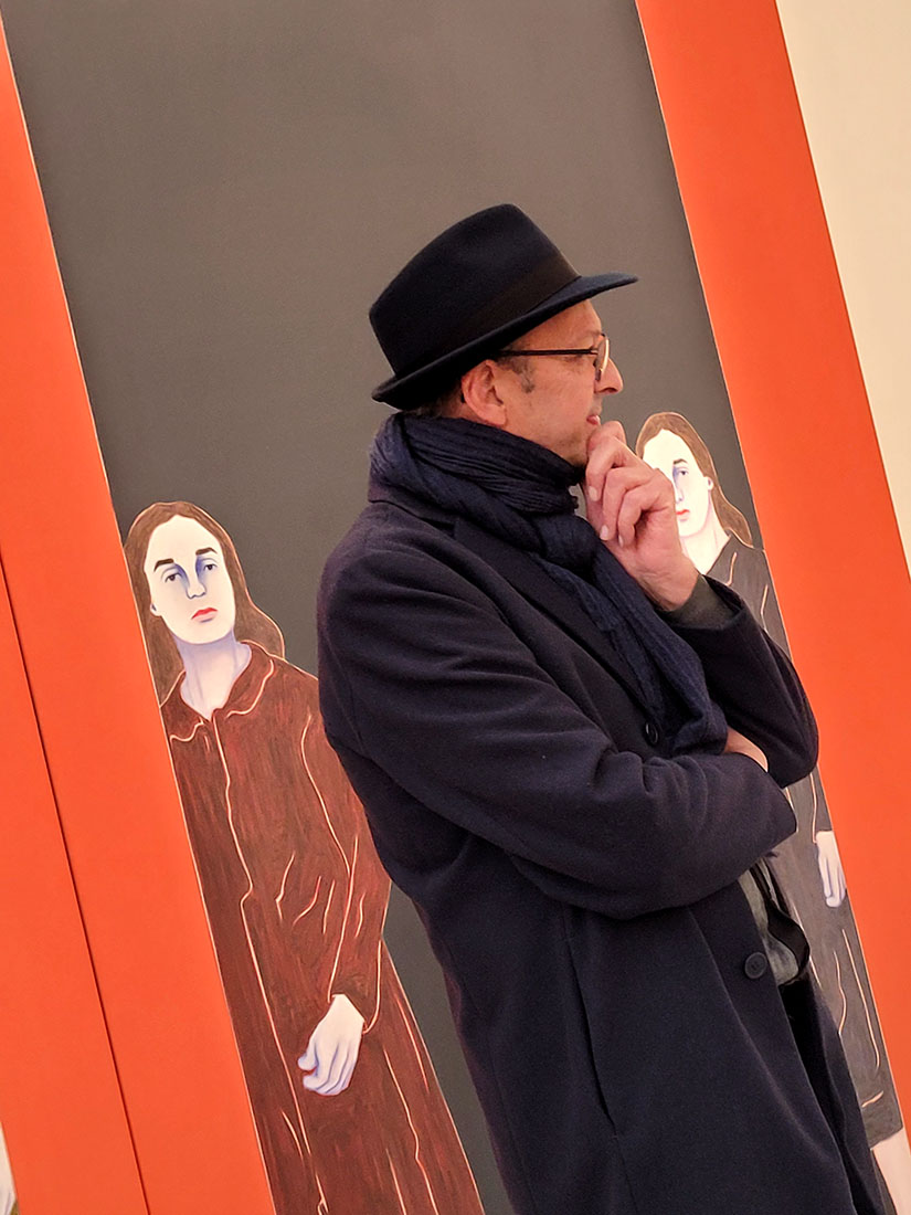 Artist Djamel Tatah at the Musée Fabre (photo Jordan Elgrably).