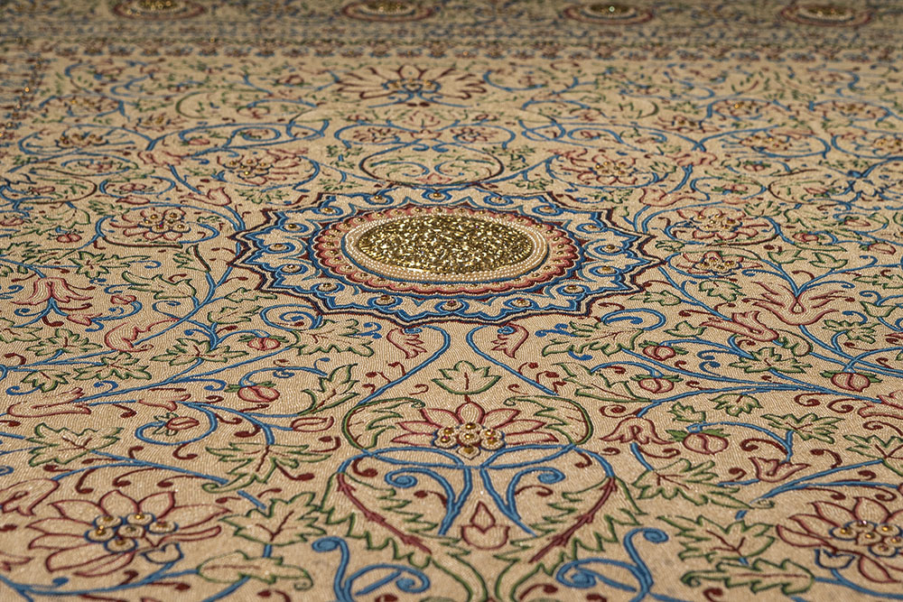 7. In the gallery for Pearls and Celebration: One of Qatar’s treasures — The Pearl Carpet of Baroda, Danica Kus (courtesy of NMoQ).