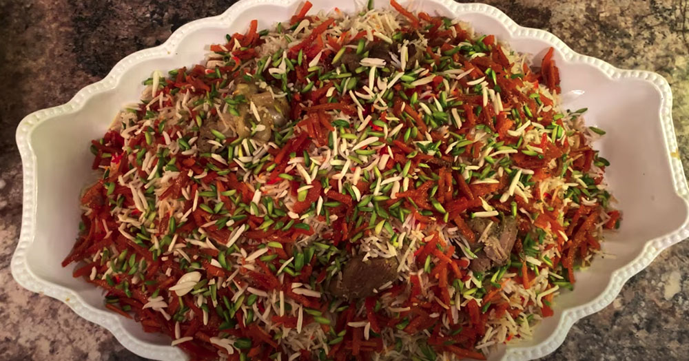Narenj Palao - Orange Rind Rice courtesy Afghan food