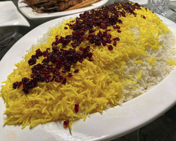 Zereshk Palaw- Barberry Rice courtesy afghan kitchen instagram