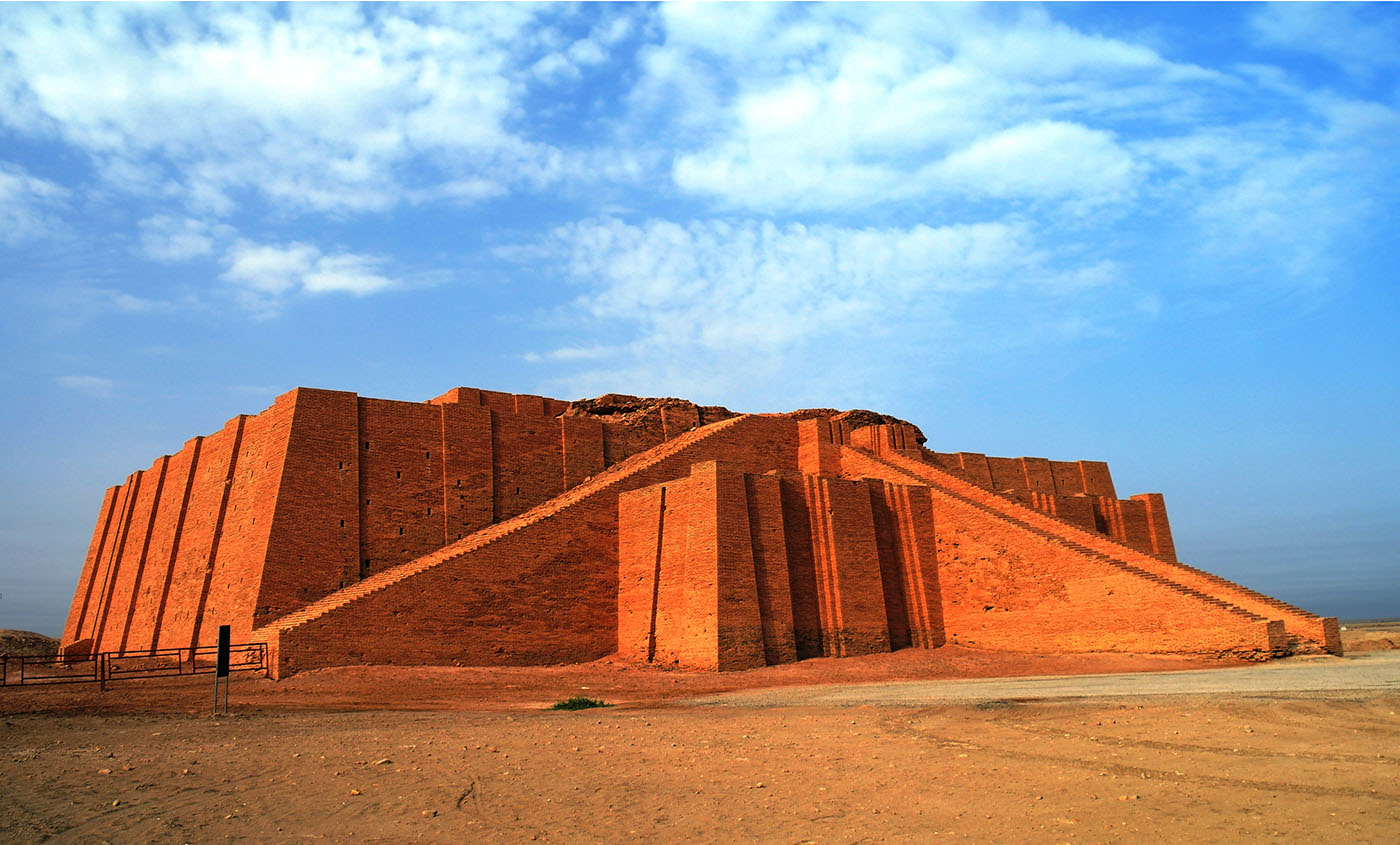 Restored ziggurat in ancient Ur, sumerian temple Iraq photo Sergey Mayorov