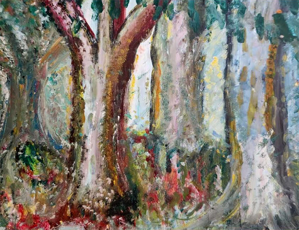 detail from the cover of Earth Days poems from Annie Finch (courtesy Nirala Publications)