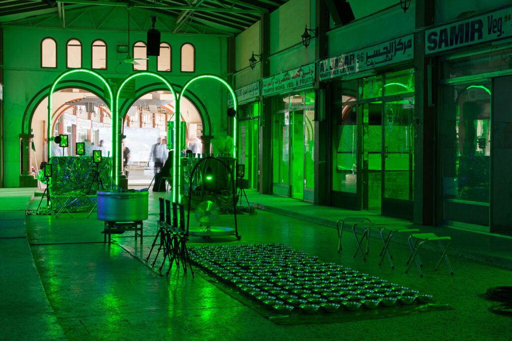 3. Samaneh Moafi with Platform 28, WORKNOT!, Mhamad Safa, Maria Bessarabova, Parable of Mehr. SAT01: Rights of Future Generations. Photo: Marco Cappelletti. Courtesy of Sharjah Architecture Triennial.