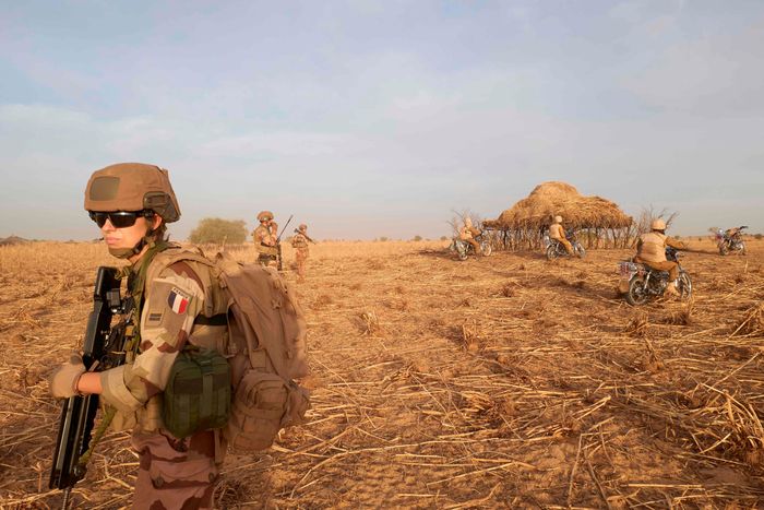 A French soldier patrols a rural desert area in northern Burkina Faso photo Michele Cattani:AFP