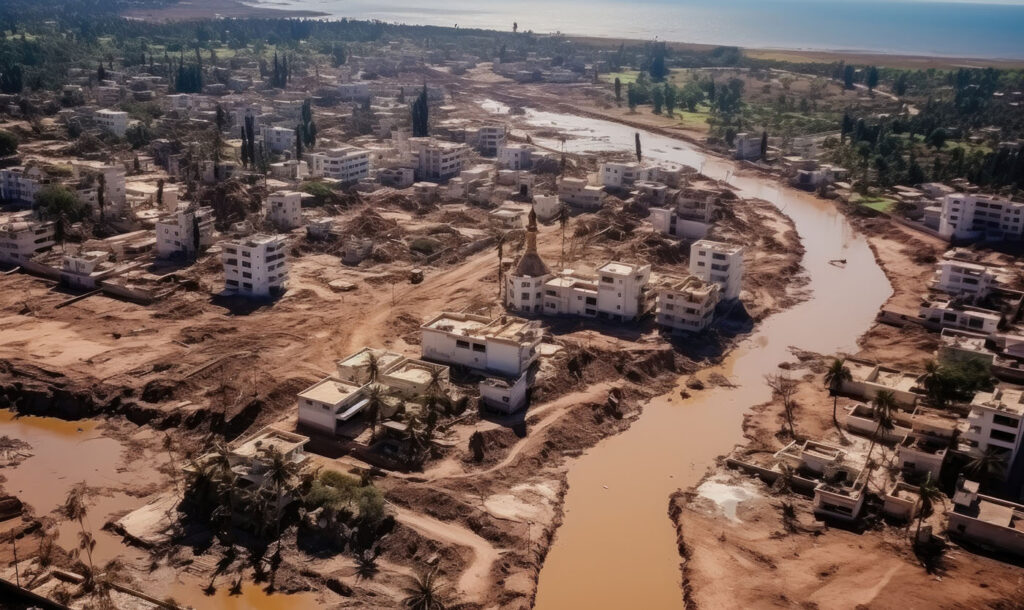 The wastelands of Derna after the catastrophic floods of September 11, 2023 photo Denys Prokofyev