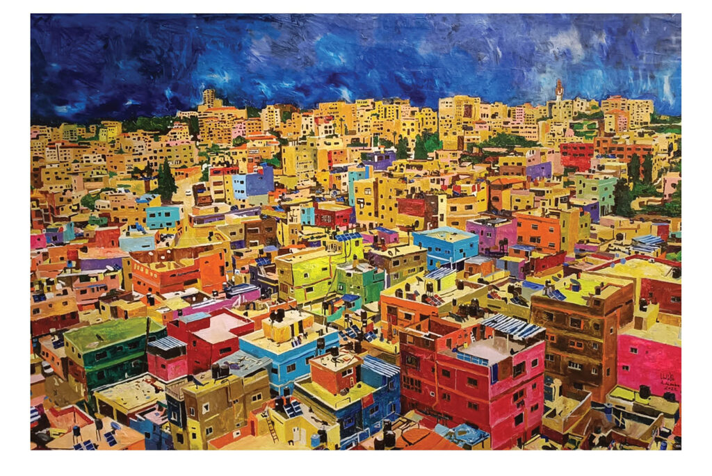 Alaa Albaba (b. Palestine 1985), "The Camp," 2022 (courtesy Bab Iddier Gallery).