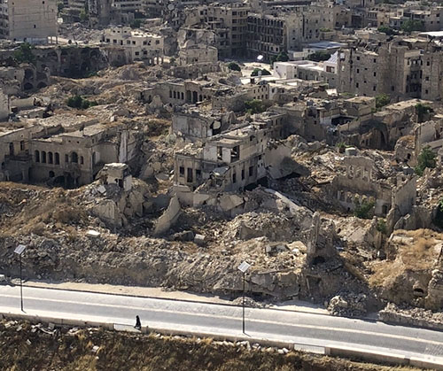 Destruction of Aleppo in the area near the Citadel - photo Francesco Bandarin