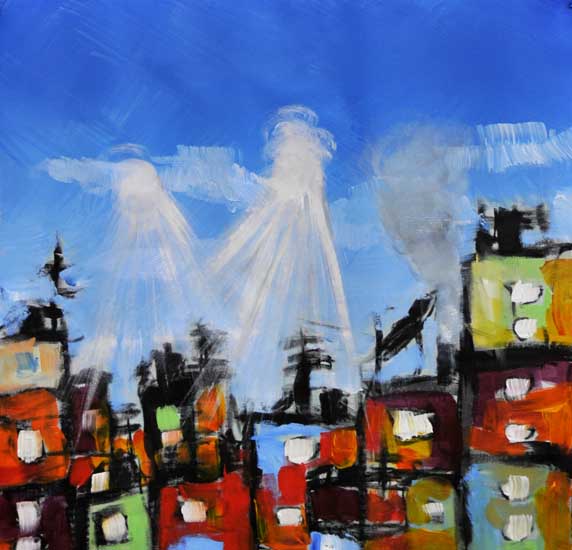 A painting by Gazan artist Shareef Sarhan