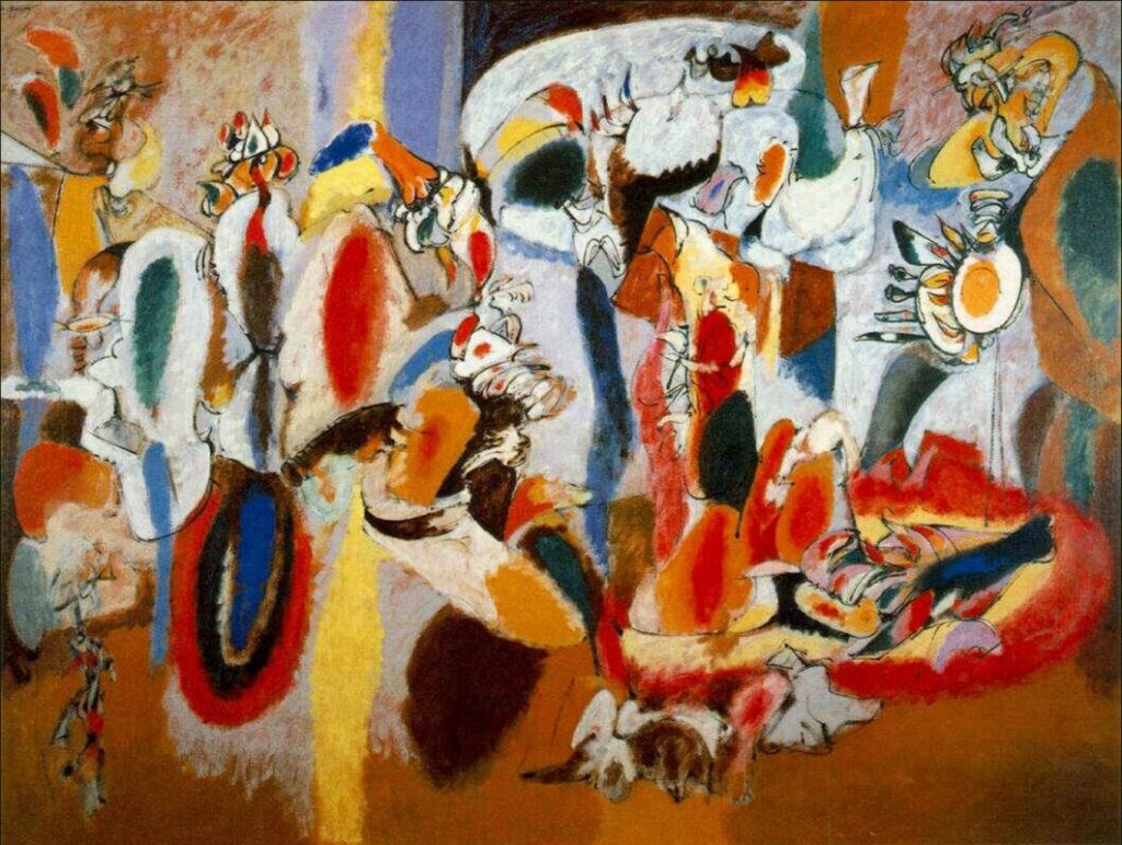 Arshile Gorky The Liver is the Cock's Comb, oil on canvas 1944 courtesy The Arshile Gorky Foundation