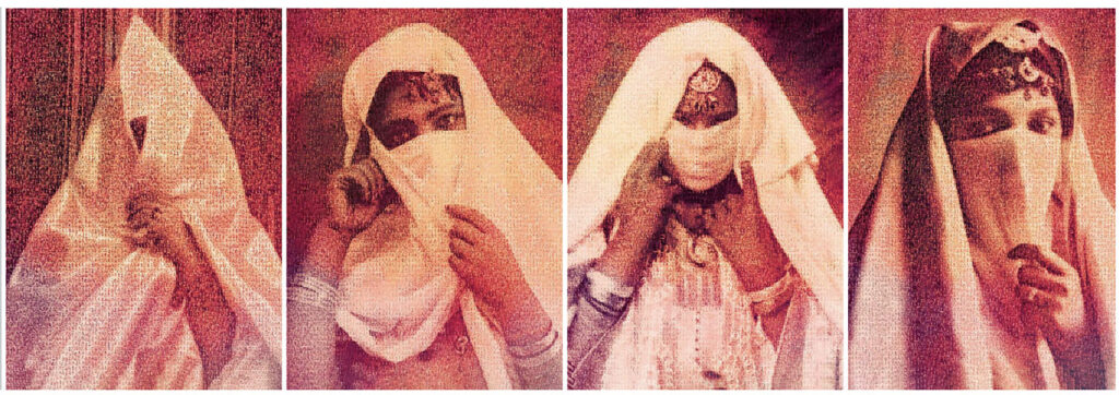 Fatima Mazmouz, 'H.EROS, Portraits of Moorish Women (series)," photo print on board, 2024 (courtesy Mimosa House/photo by Josef Konczak).
